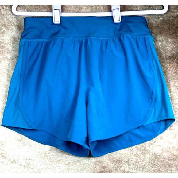 Athletic Back Zip Pocket Elastic Waist Logo All in Motion Shorts Teal size S - Picture 5 of 11
